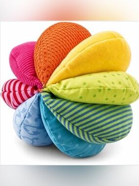 🌈 HABA Sensory Rainbow Fabric Baby Ball Machine Washable • Textures Sounds